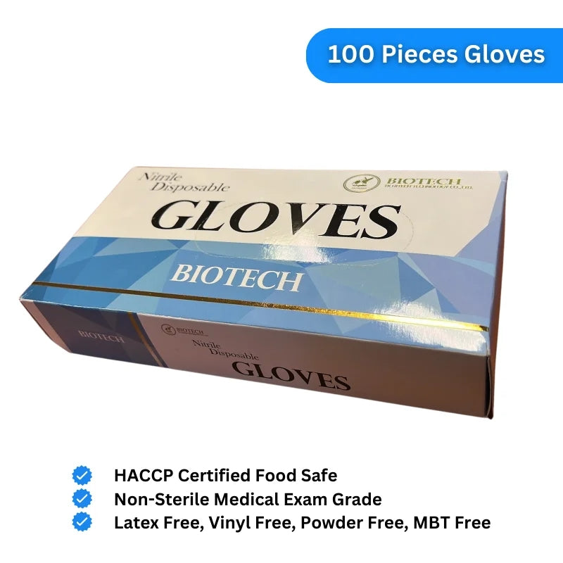 Biotech BTS-00850: Nitrile Disposable Gloves - Small