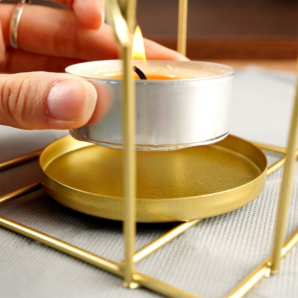 Birdcage Lantern for Light/Tealight in Golden Metal