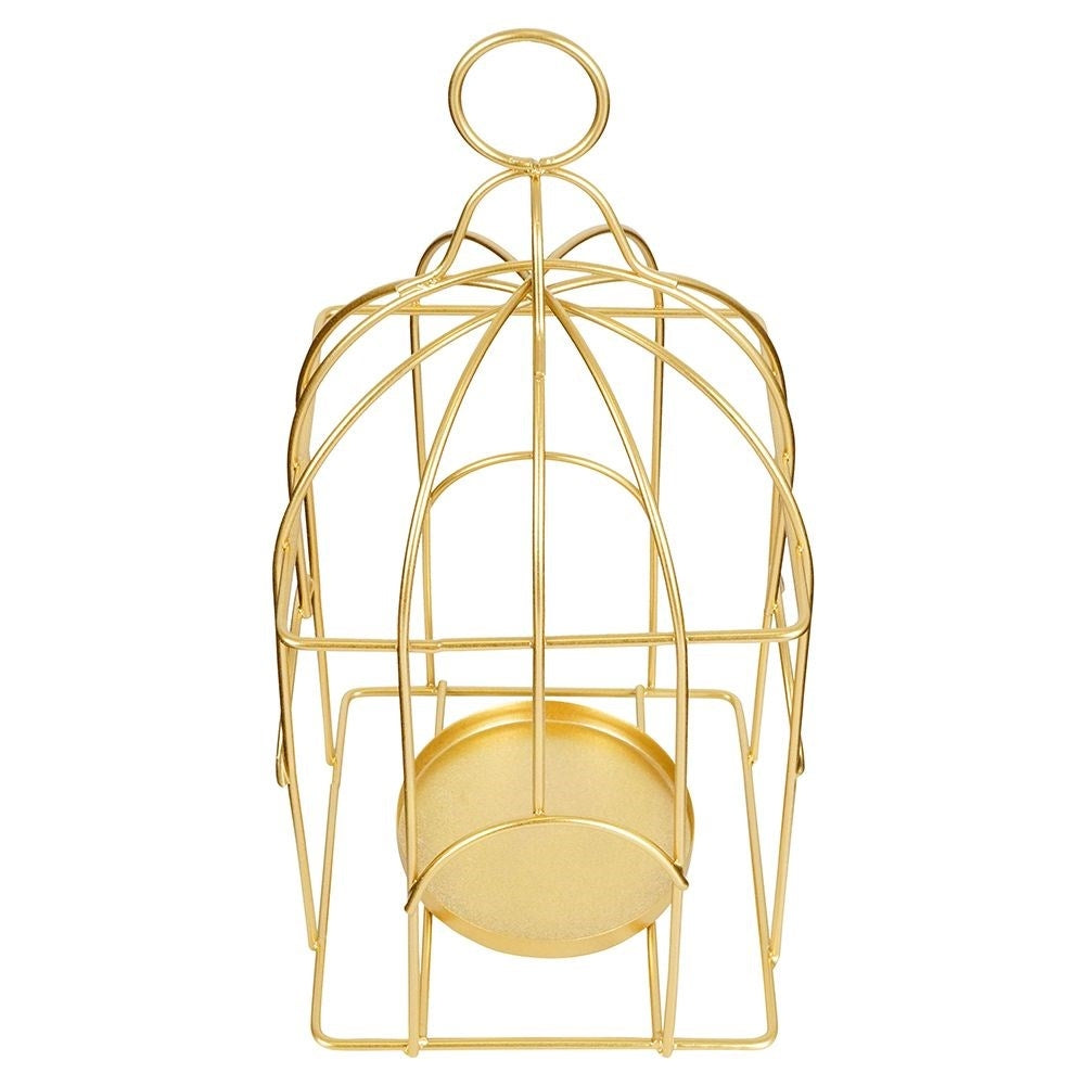 Birdcage Lantern for Light/Tealight in Golden Metal