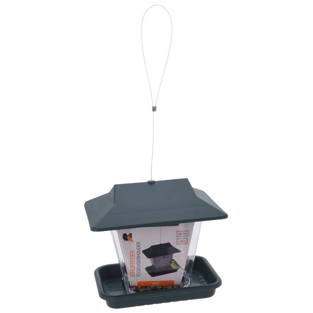 Bird feeder for seeds with 4 seats and suspension