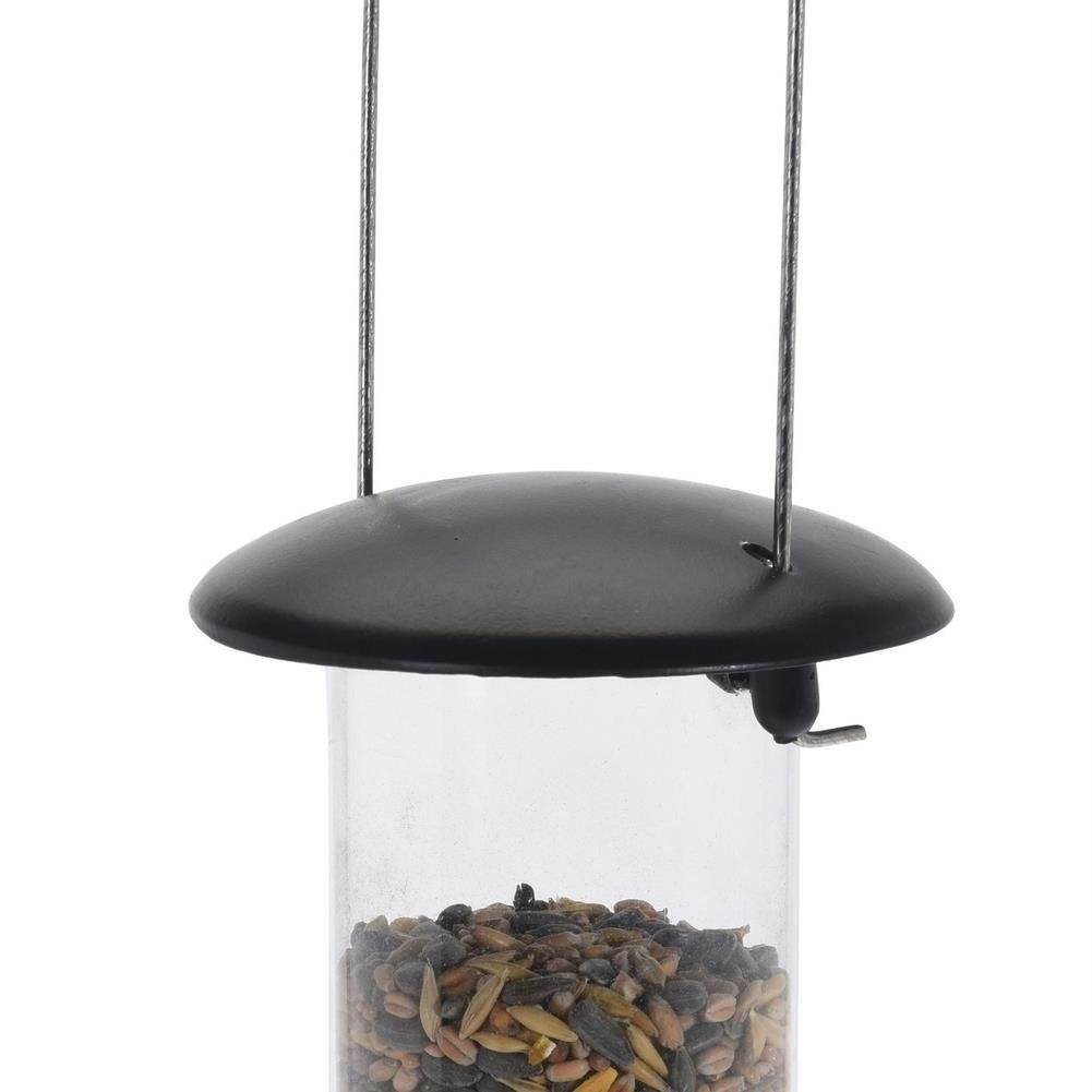 Bird feeder for seeds with durable material and seating