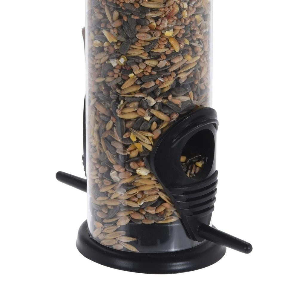 Bird feeder for seeds with durable material and seating