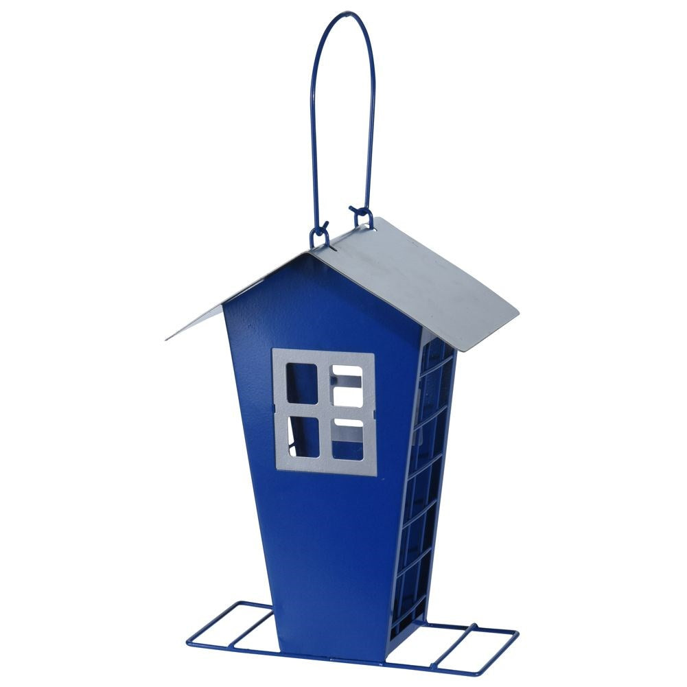 Bird feeder metal blue 21 cm