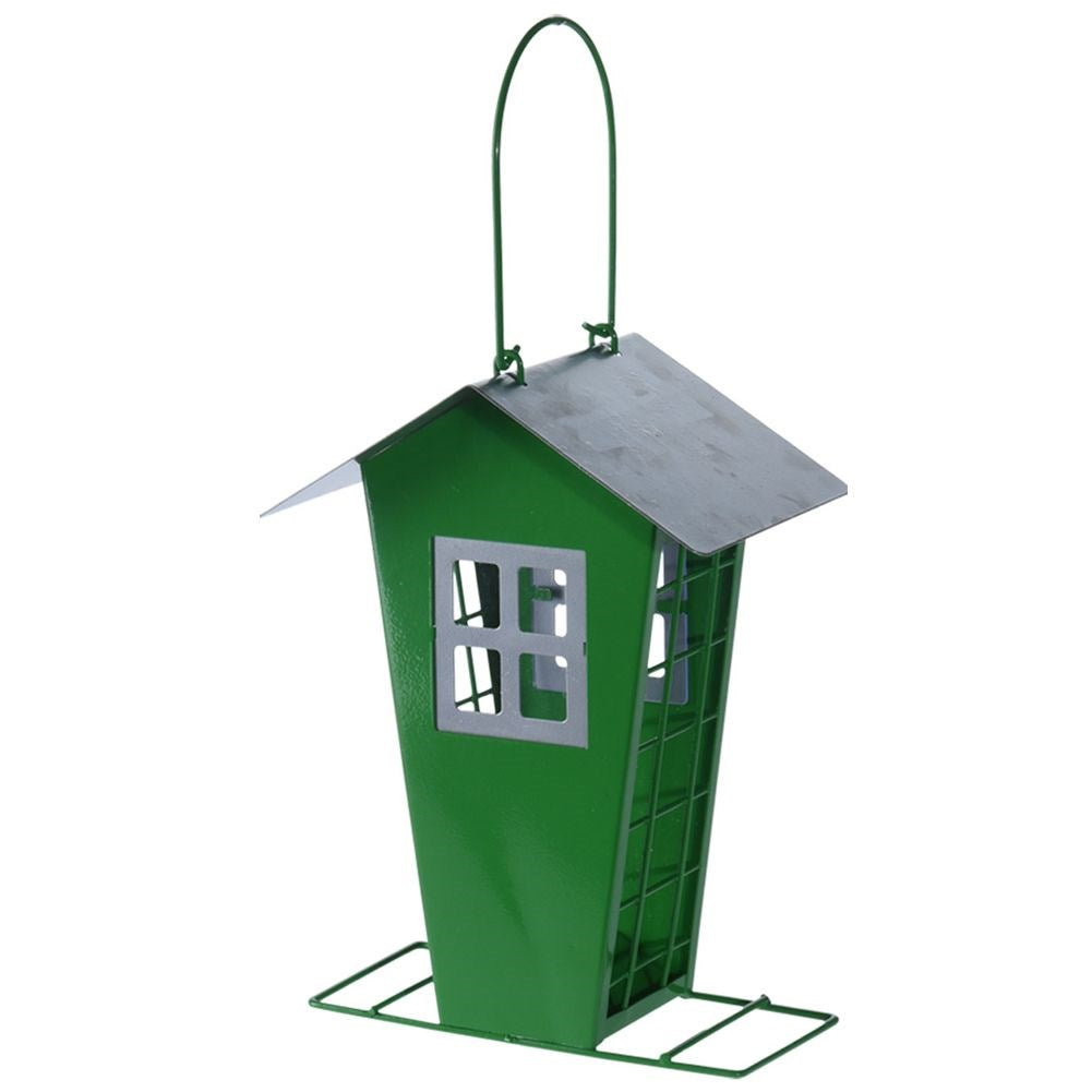 Bird feeder metal green 21 cm