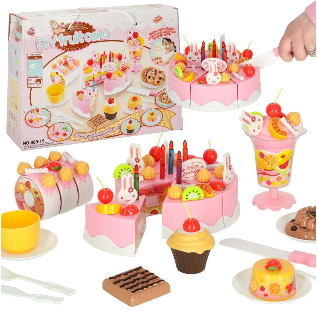 Birthday Cake Cutting Kitchen 75 el. pink