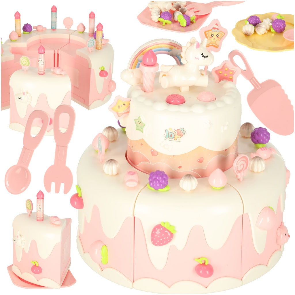 Birthday Cake Cutting Set, 16 Pieces, Pink