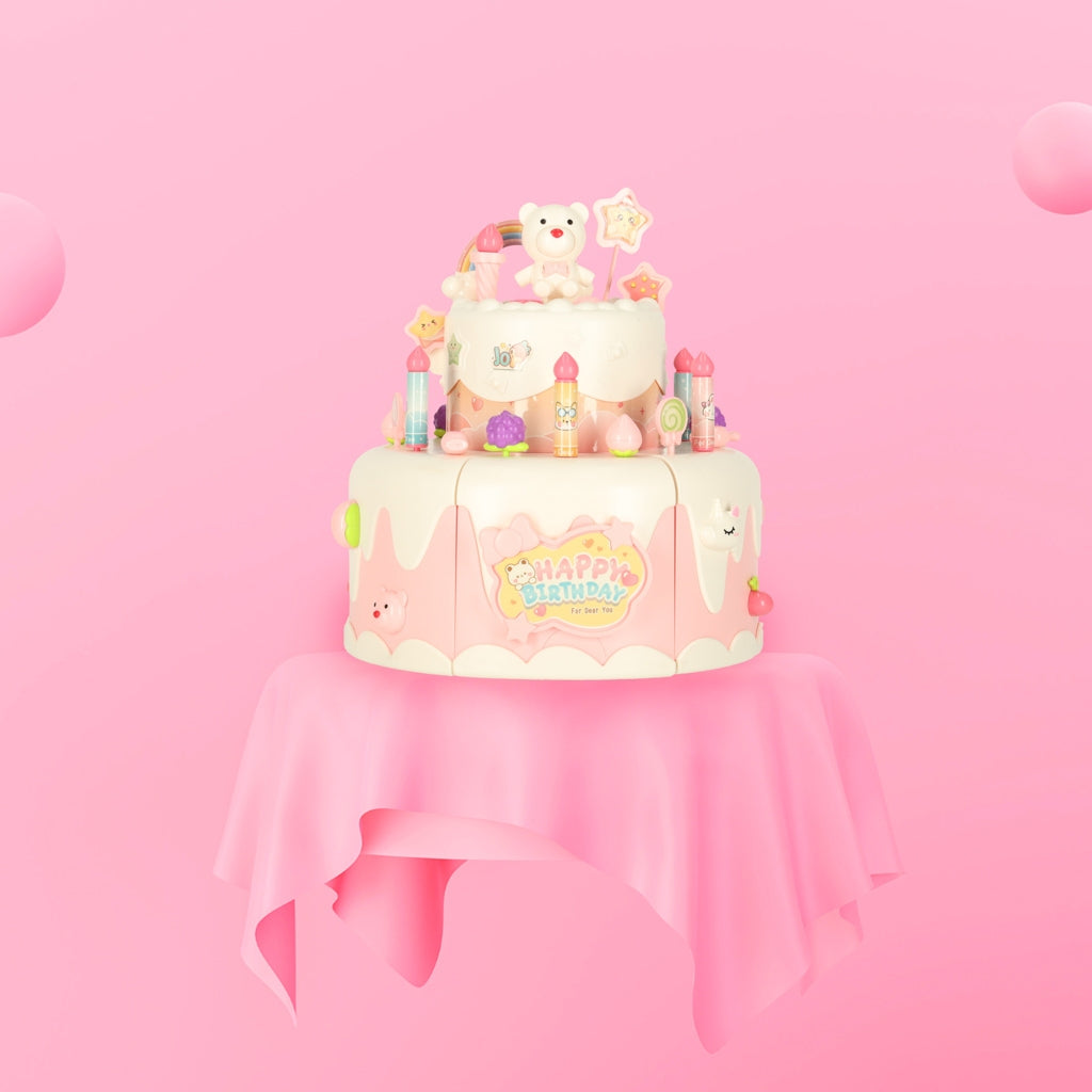 Birthday Cake Cutting Set, 16 Pieces, Pink