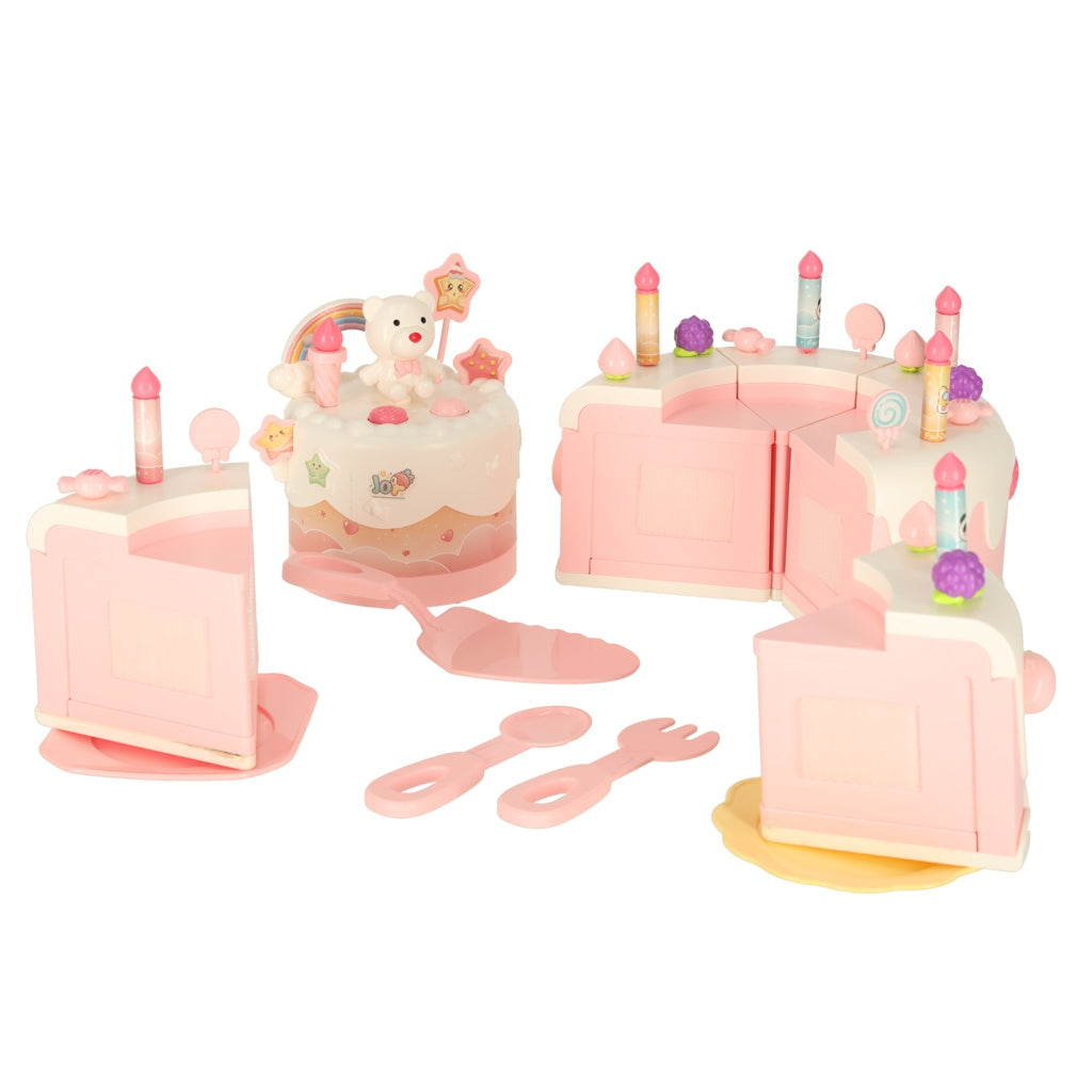 Birthday Cake Cutting Set, 16 Pieces, Pink