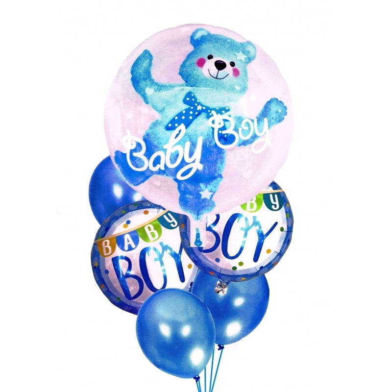 Birthday boy's babyshower balloons 6pcs blue