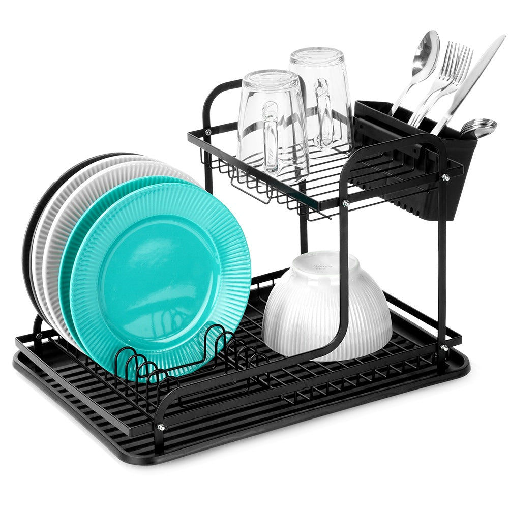 Black 2-level dish rack RADKA 42.5x32x29 cm
