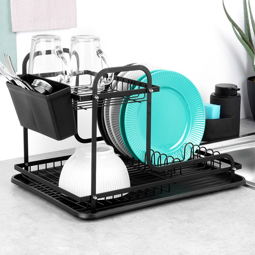 Black 2-level dish rack RADKA 42.5x32x29 cm