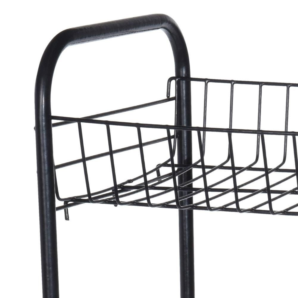 Black 3-level shelf on wheels for the home or workshop