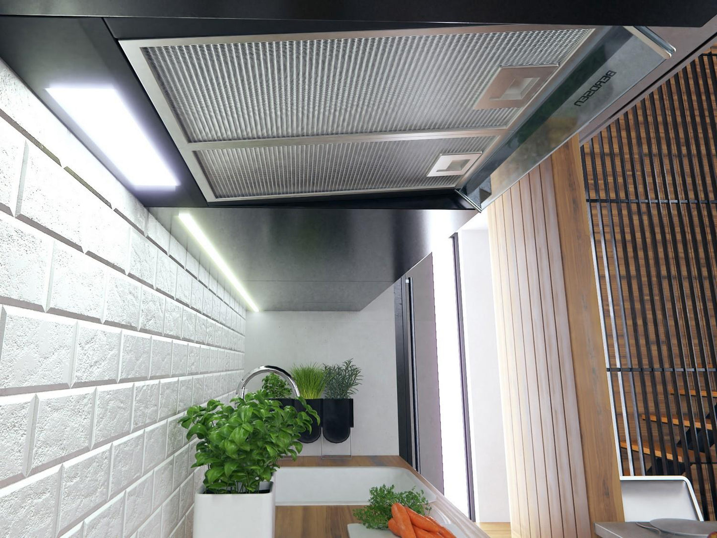 Black 50 cm Kitchen hood for base cabinets - Berdsen BE-10-A