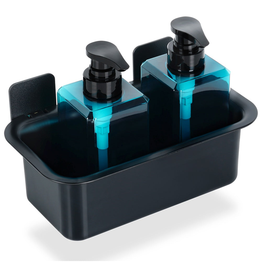 Black Adhesive Shower Shelf, 23.5x13.5x11.5 cm
