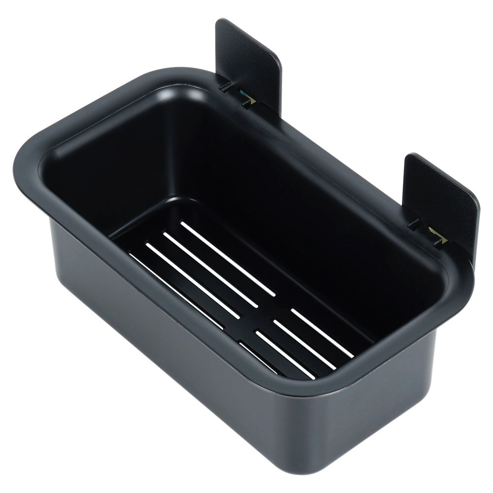Black Adhesive Shower Shelf, 23.5x13.5x11.5 cm