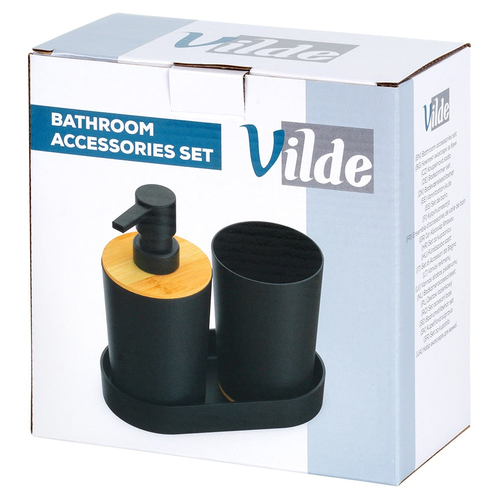 Black Bathroom Set, 3 Pieces