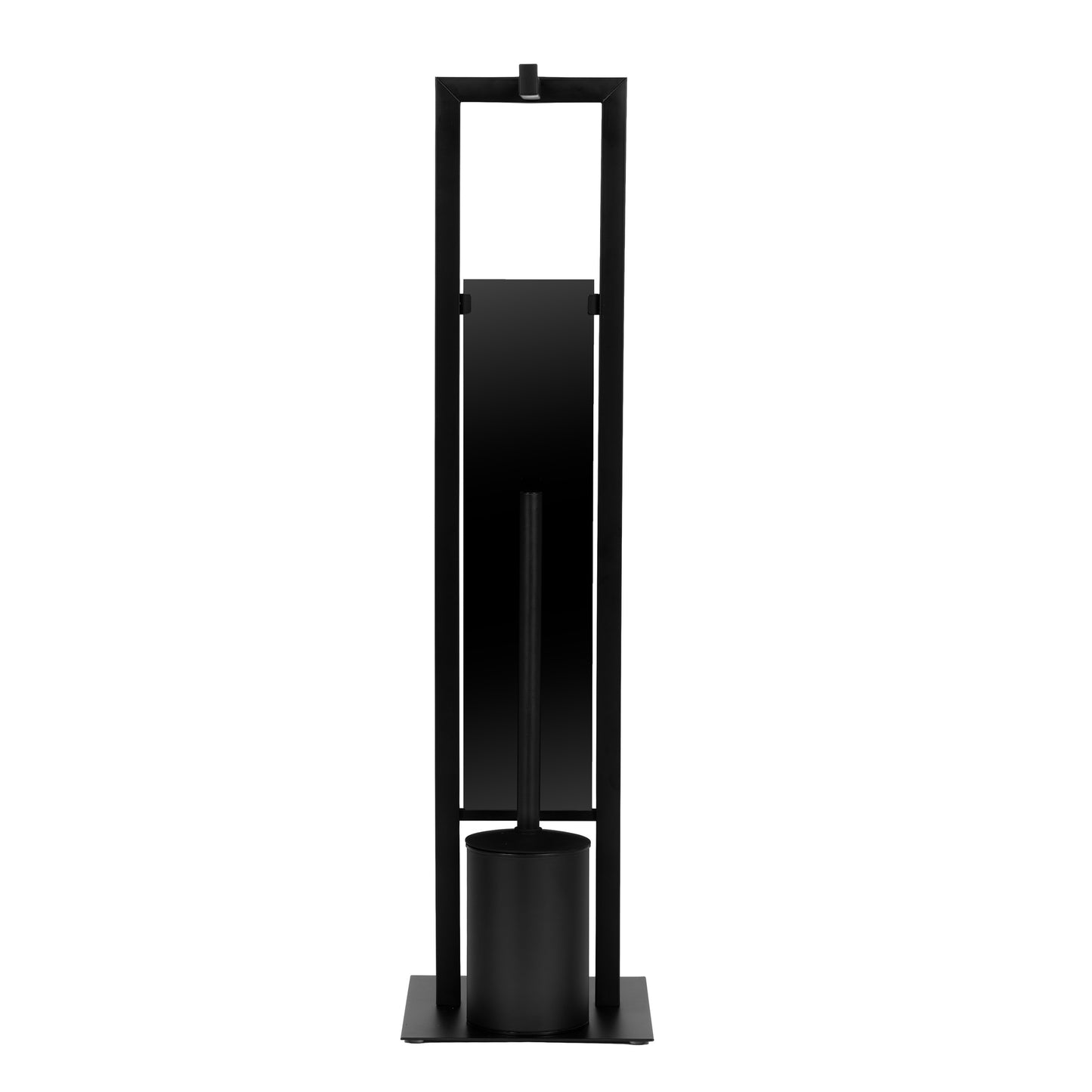 Black Bathroom Stand with Toilet Paper Holder and Brush