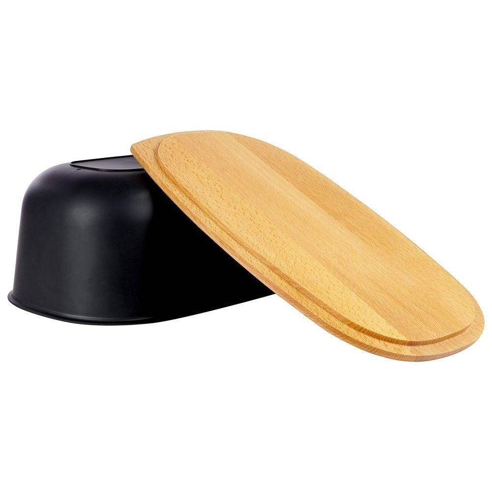 Black Bread Box with Cutting Board Lid in High Quality Plastic