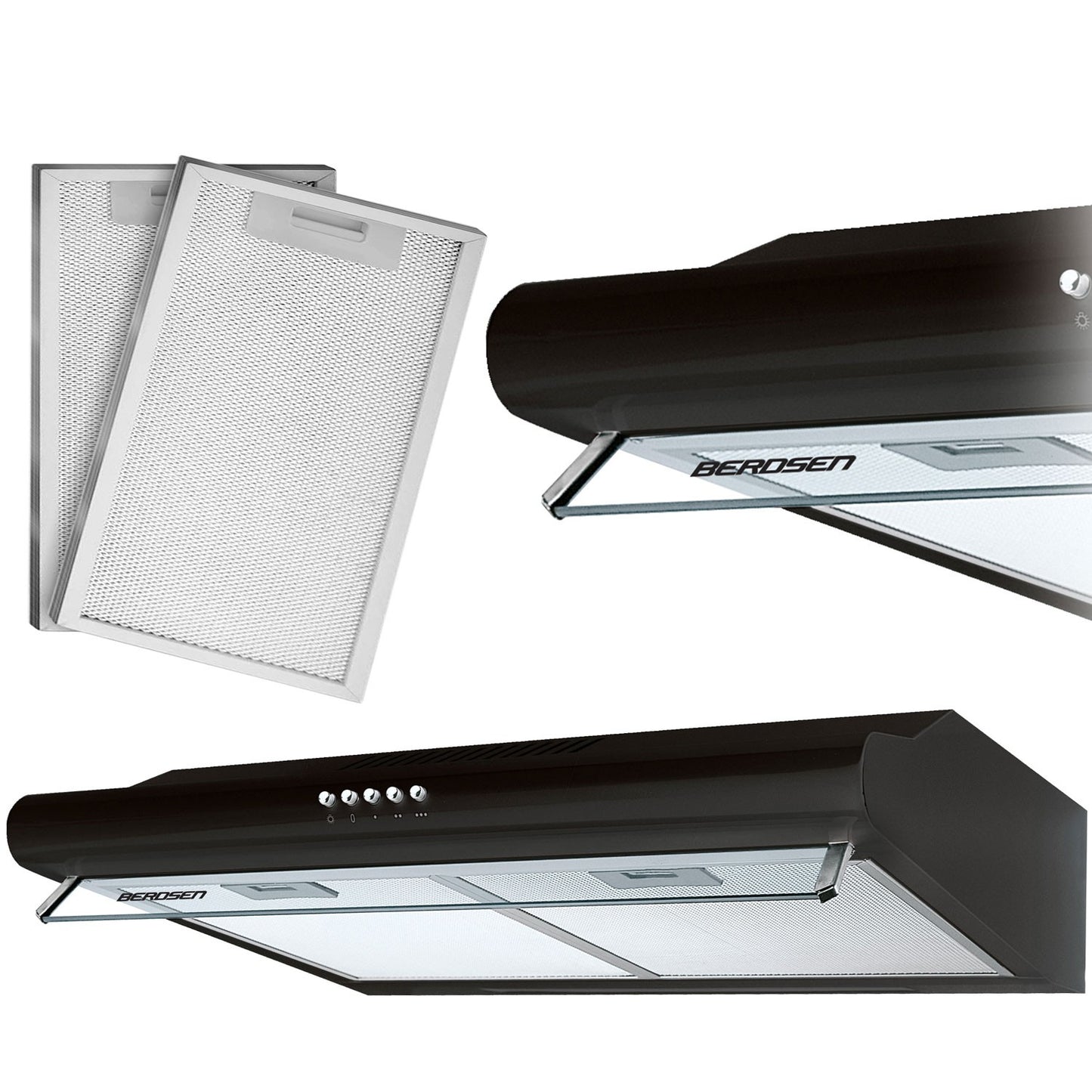 Black Carbon filter fan for mounting under a cabinet - 60 cm Berdsen BE-10-A