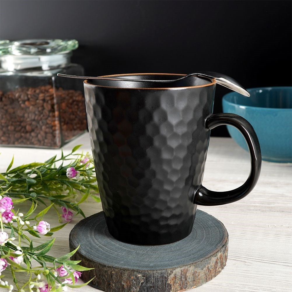 Black Ceramic Cup for Coffee, Tea and Drinks