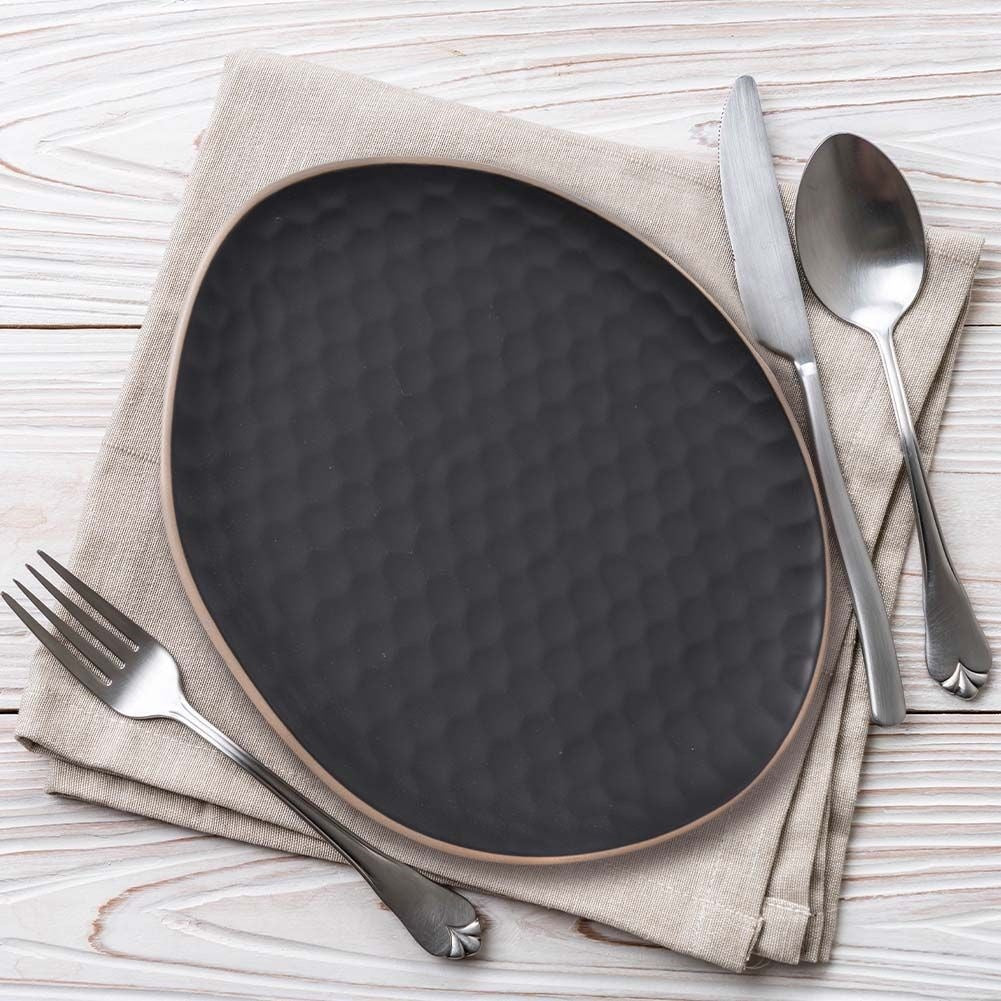 Black Ceramic Dinner Plate - Stylish Design for All Meals