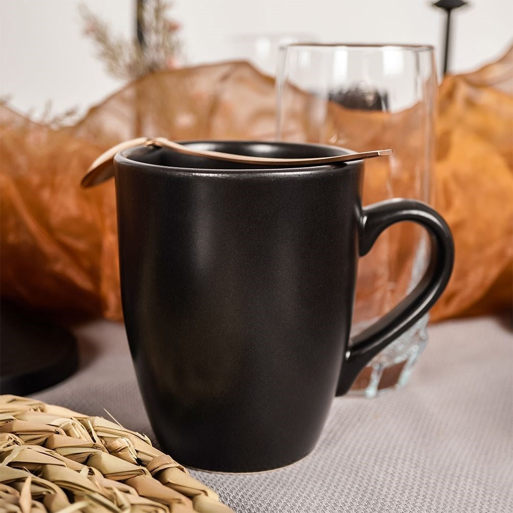 Black Ceramic Mug for Coffee, Tea and Drinks