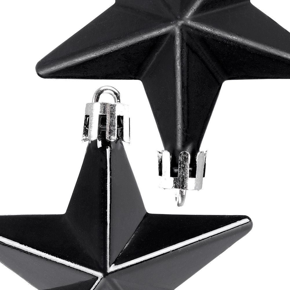 Black Christmas Baubles Set - 8 Pcs (Matte & Glossy)