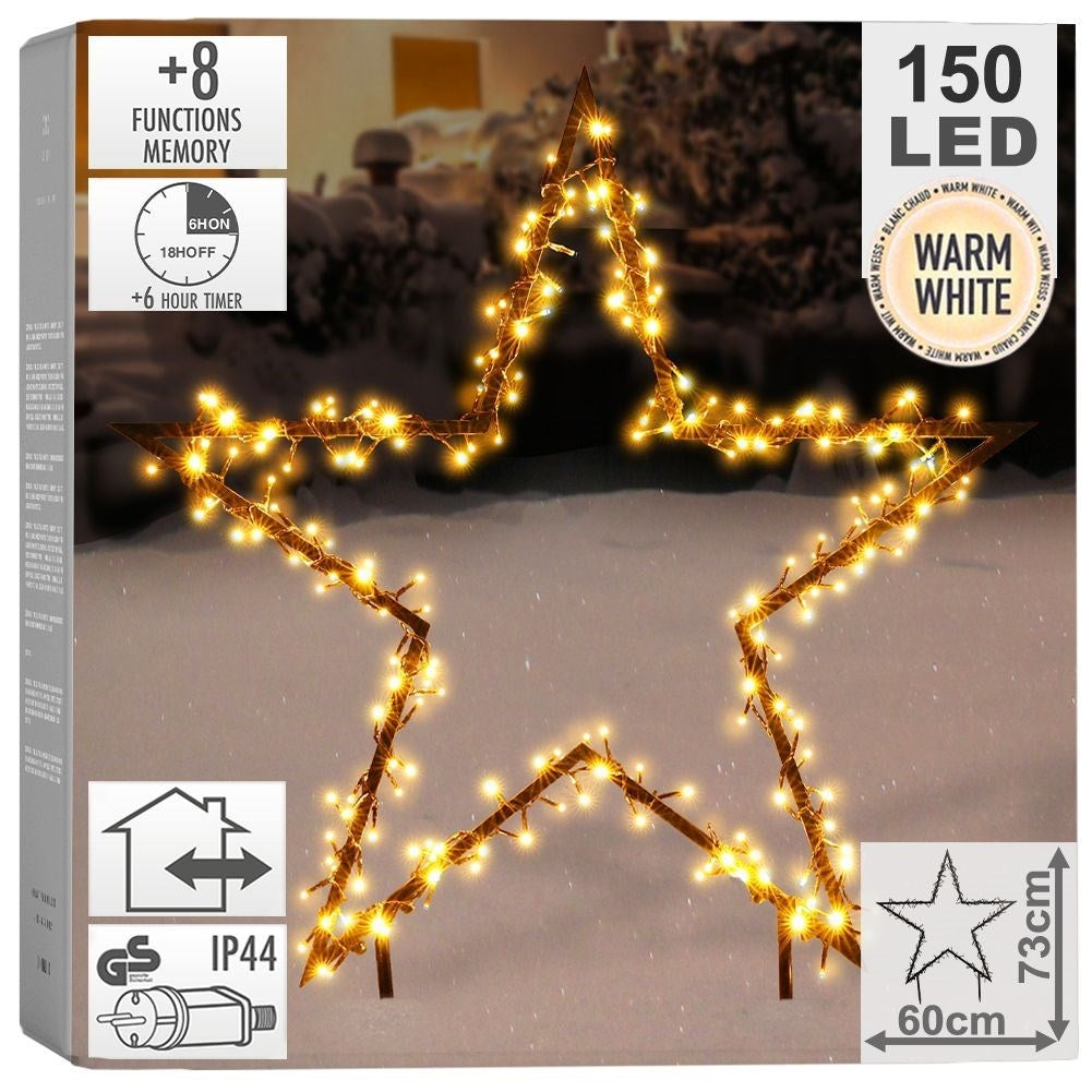 Black Christmas star with LED lights for Indoor/Outdoor use