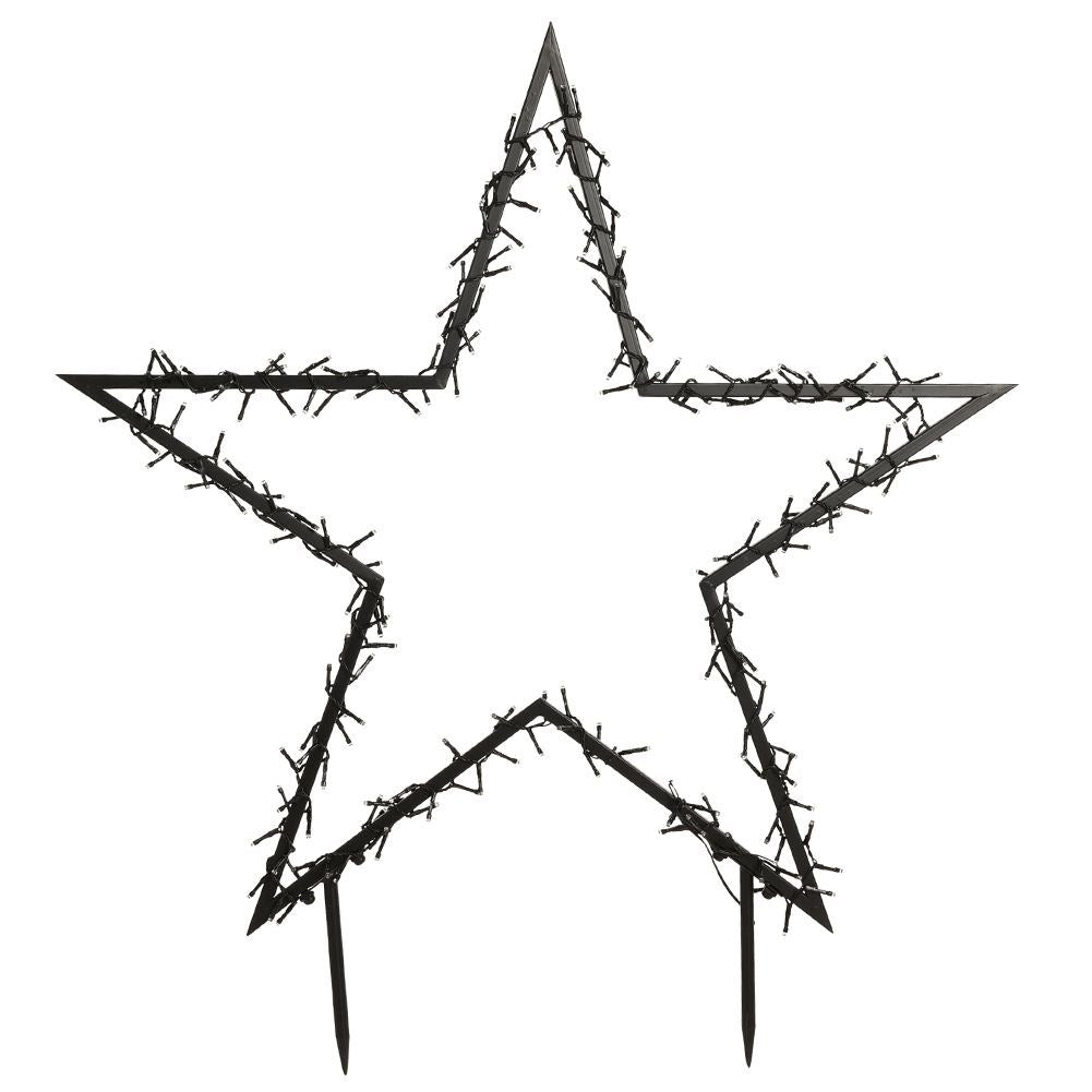 Black Christmas star with LED lights for Indoor/Outdoor use