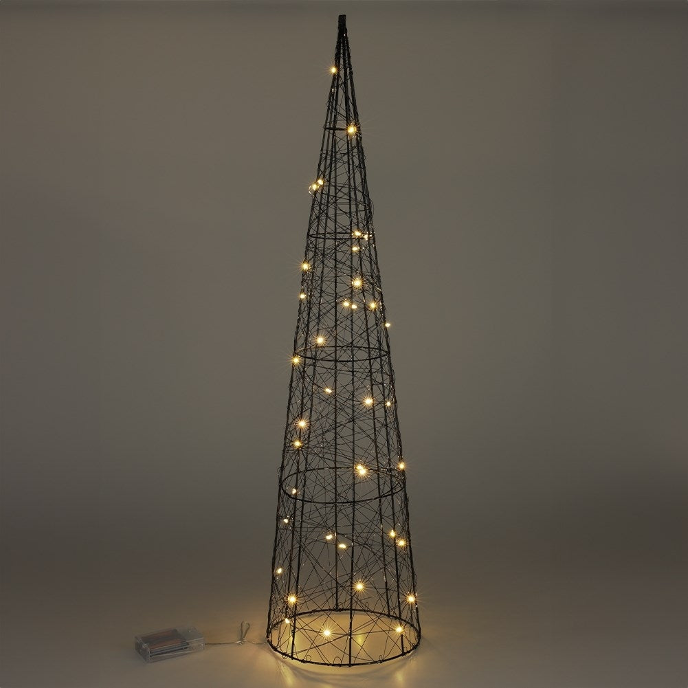 Black Cone-shaped Christmas tree with LED lighting - 40 cm