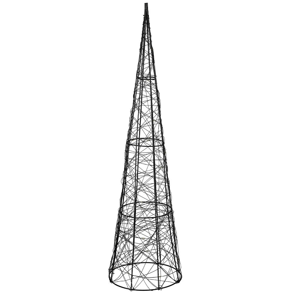 Black Cone-shaped Christmas tree with LED lighting - 40 cm