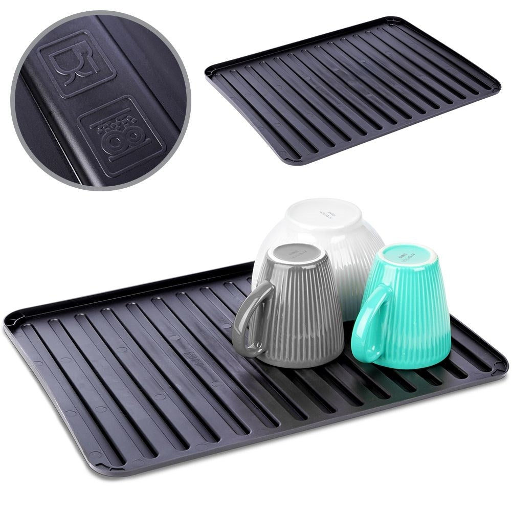 Black Dish Mat: Perfect Dish Rack and Easy to Clean