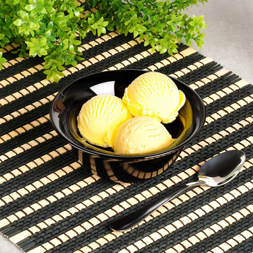 Black Glass Bowls, 300 ml, Set of 6