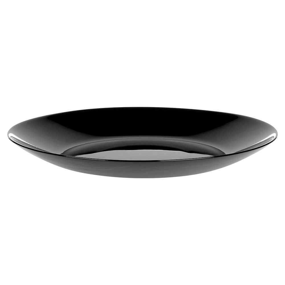 Black Glass Dinner Plates, 25.5 cm, Set of 6