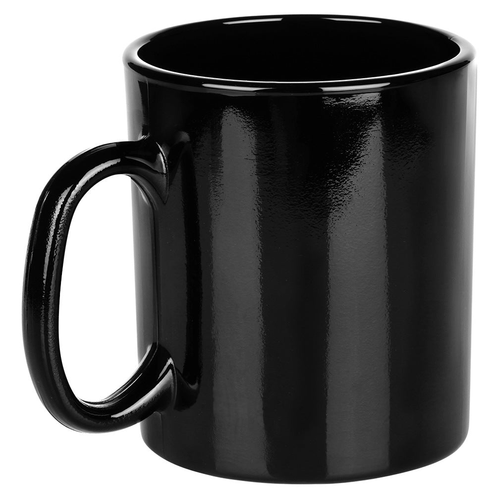 Black Glass Mugs, 300 ml, Set of 6
