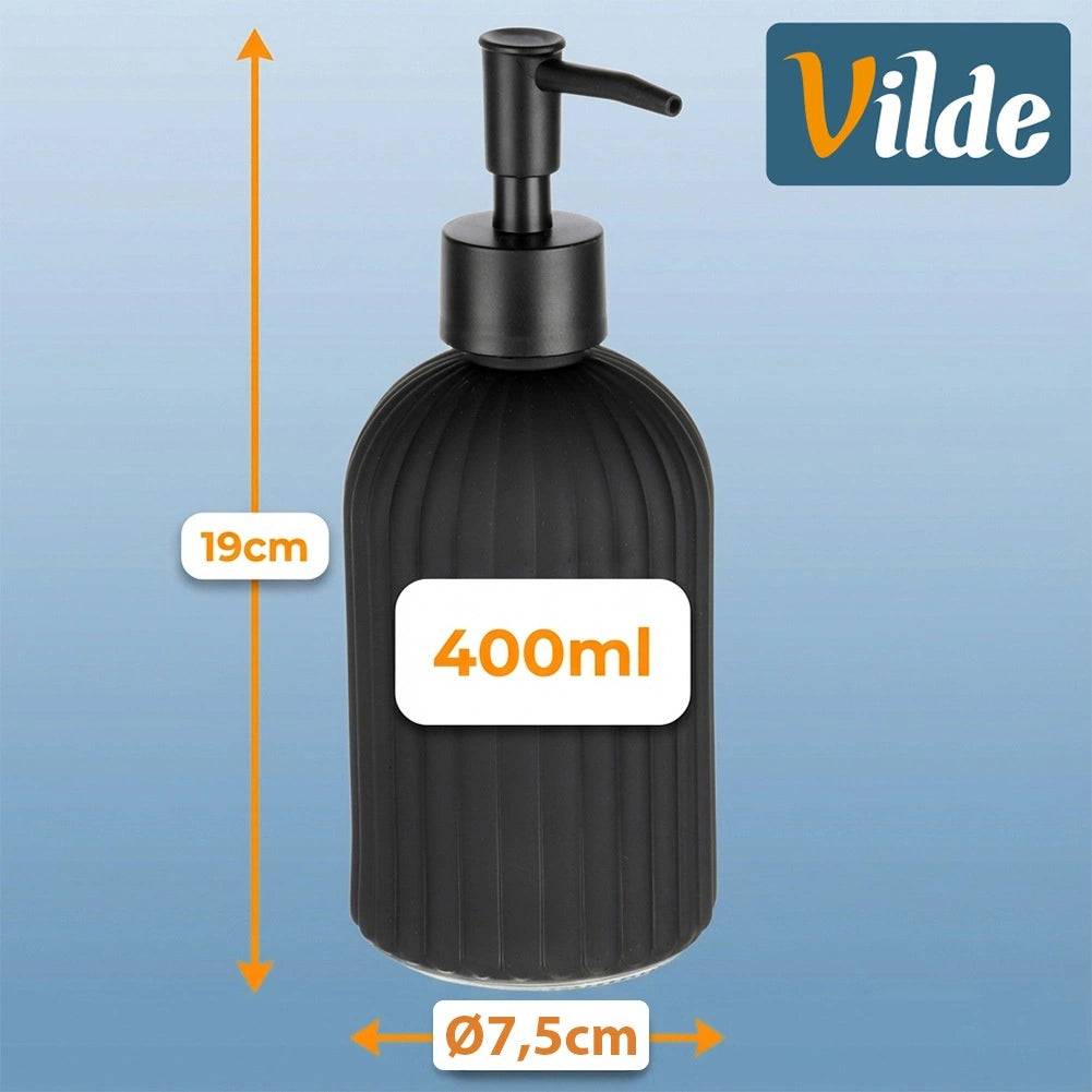 Black Glass Soap Dispenser, 400 ml Capacity
