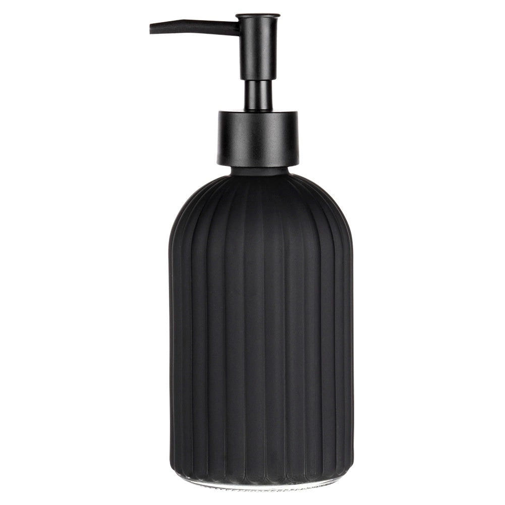 Black Glass Soap Dispenser, 400 ml Capacity