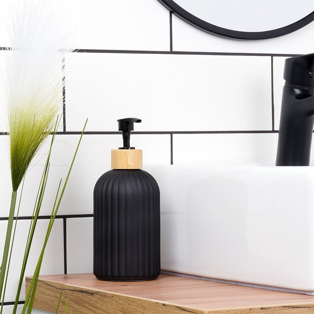 Black Glass Soap Pump for Detergent and Soap with Pump Blockage