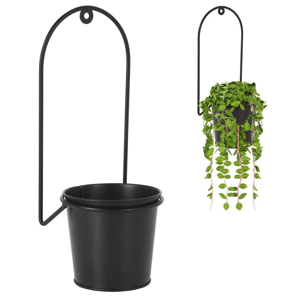 Black Hanging Pot - For Live & Artificial Plants