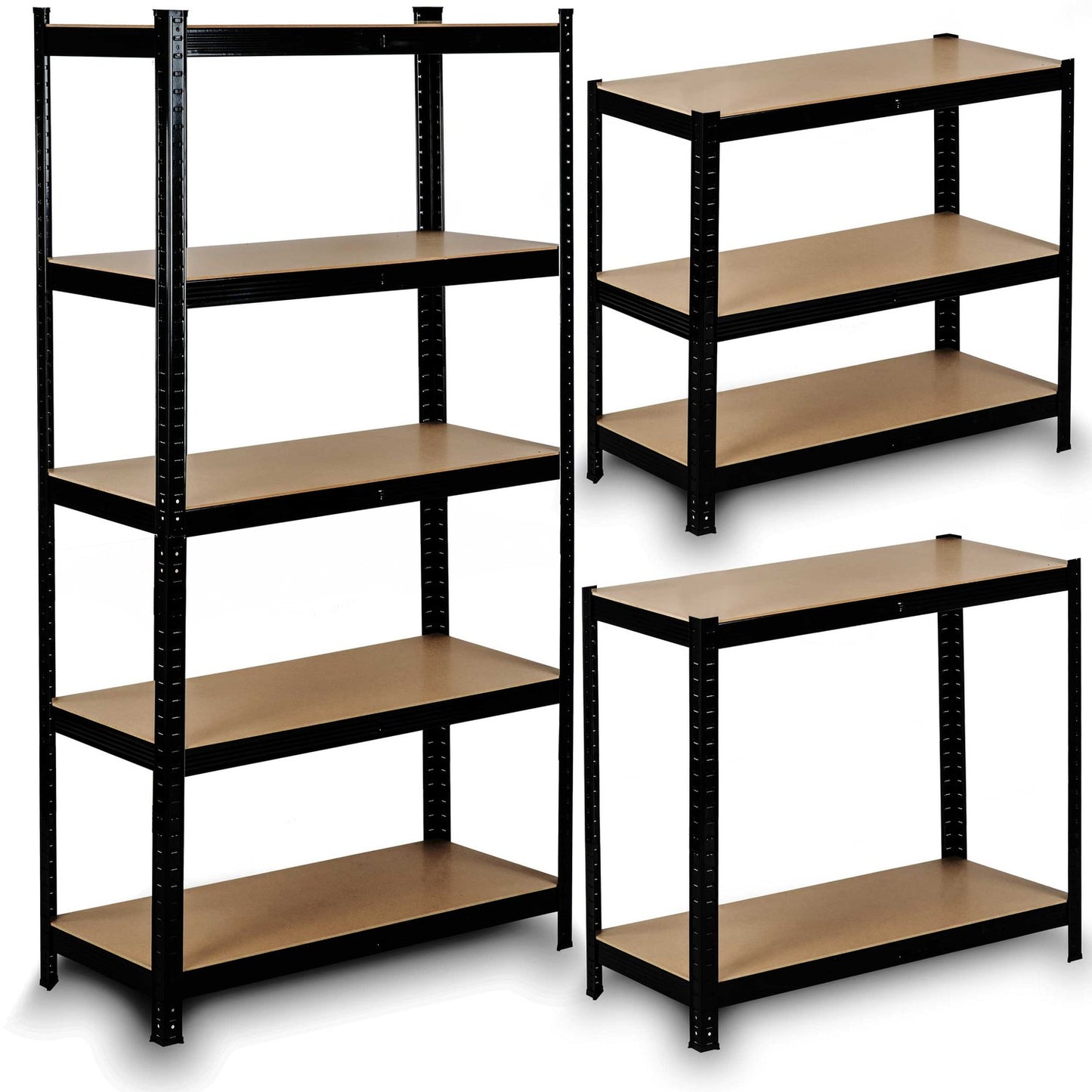 Black Humberg HR-813 Metal Shelf for Storage 180 x 90 x 40 cm
