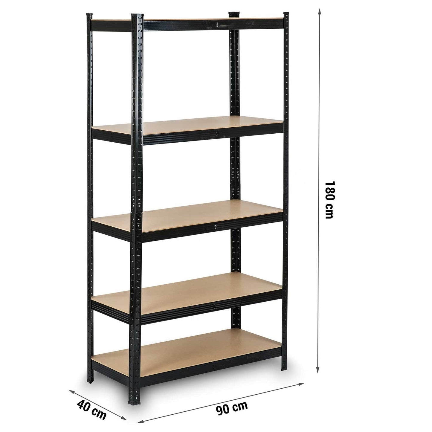 Black Humberg HR-813 Metal Shelf for Storage 180 x 90 x 40 cm