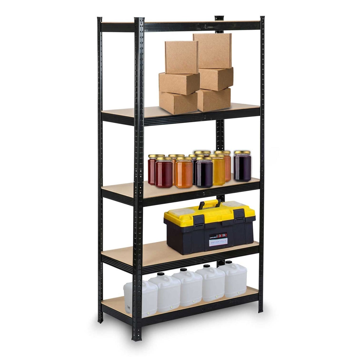 Black Humberg HR-813 Metal Shelf for Storage 180 x 90 x 40 cm
