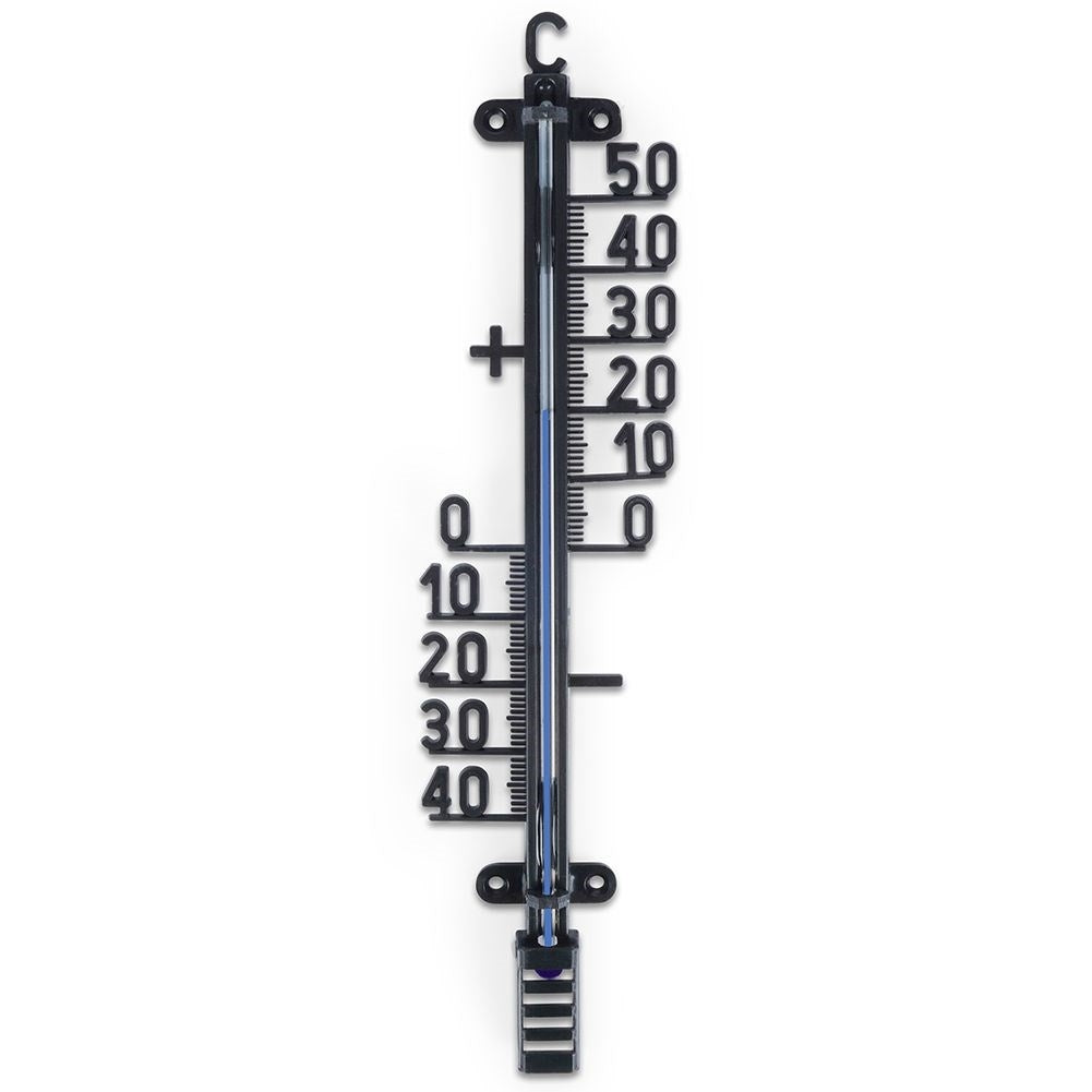 Black Indoor and Outdoor Thermometer with Clear Scale