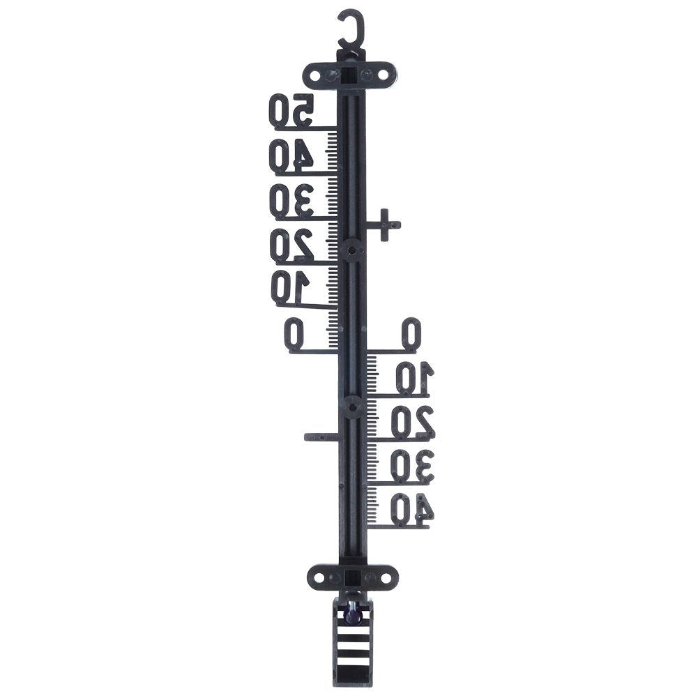 Black Indoor and Outdoor Thermometer with Clear Scale