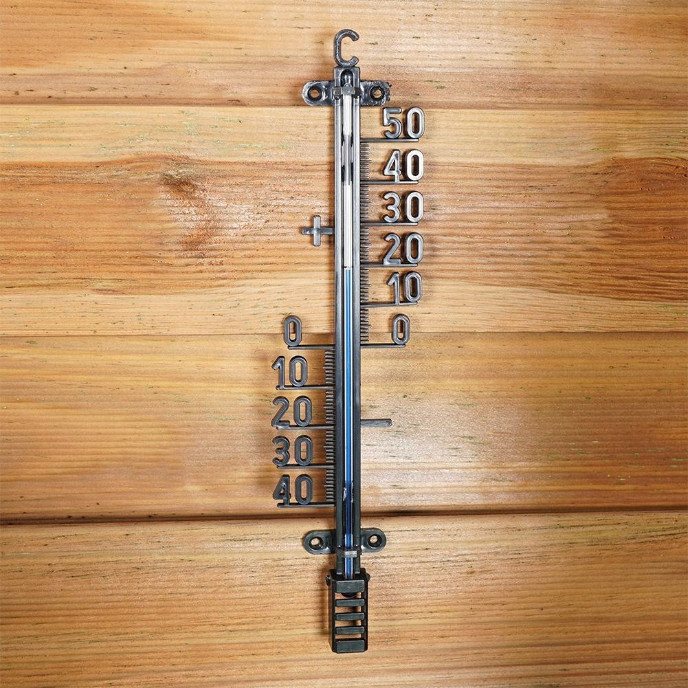 Black Indoor and Outdoor Thermometer with Clear Scale