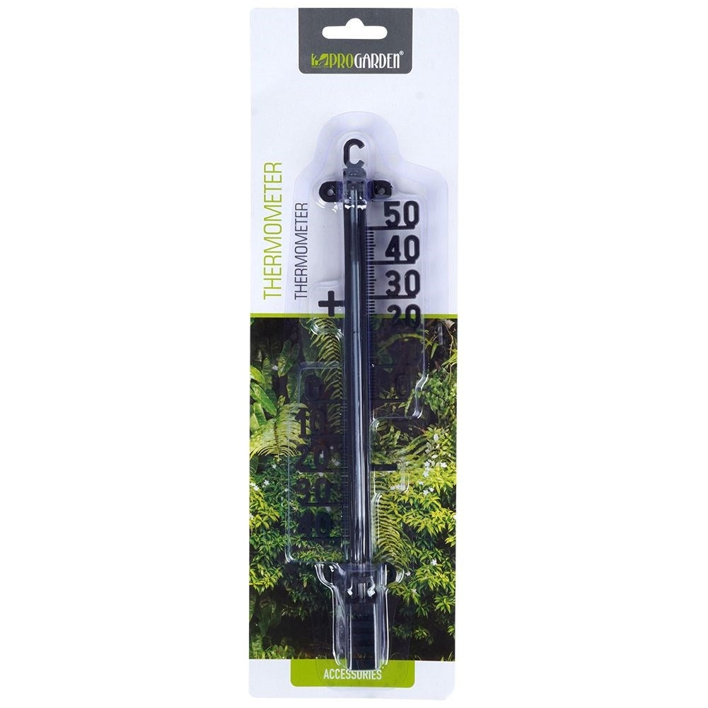 Black Indoor and Outdoor Thermometer with Clear Scale
