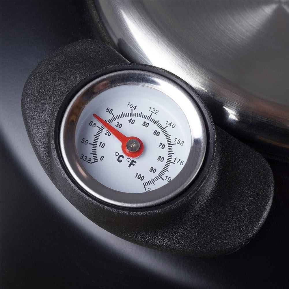 Black Kettle with Automatic Whistle and Thermometer