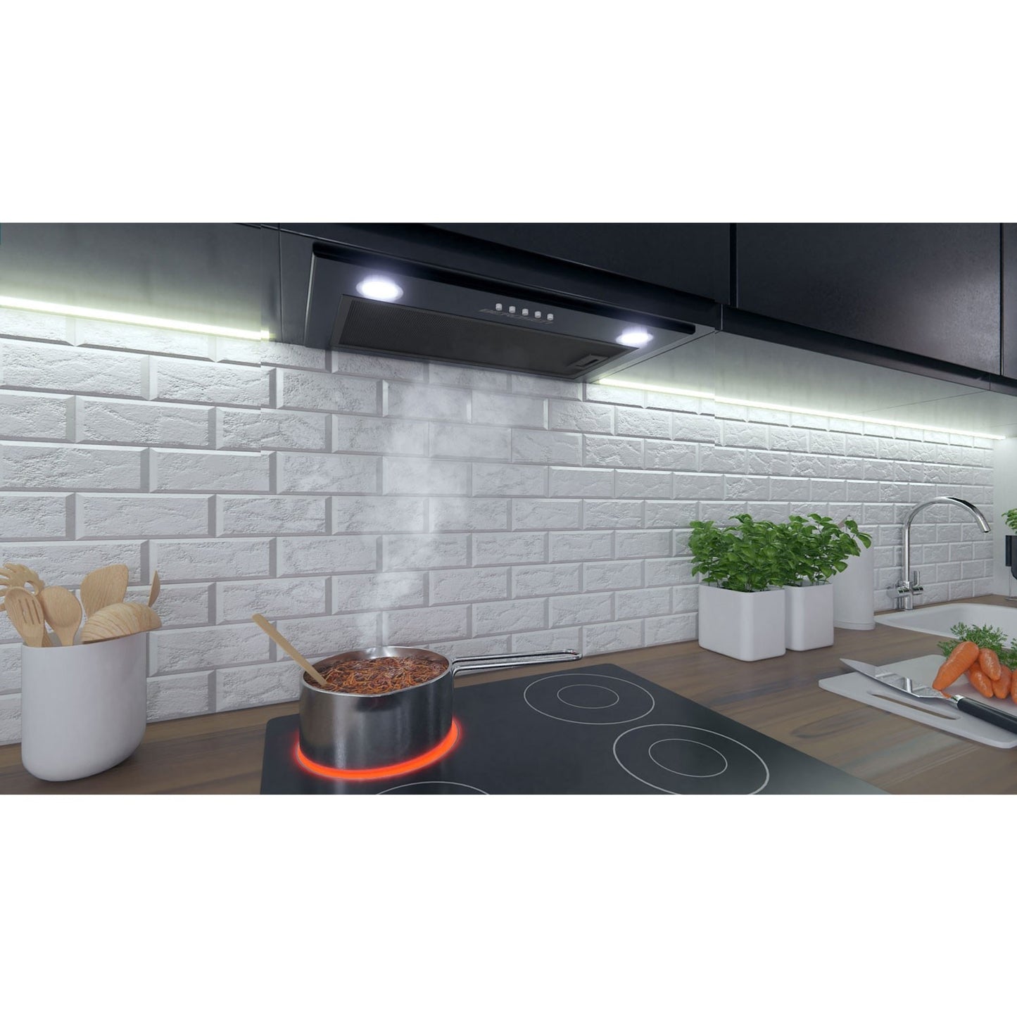 Black Kitchen hood Under Cabinet 60 cm BE-50