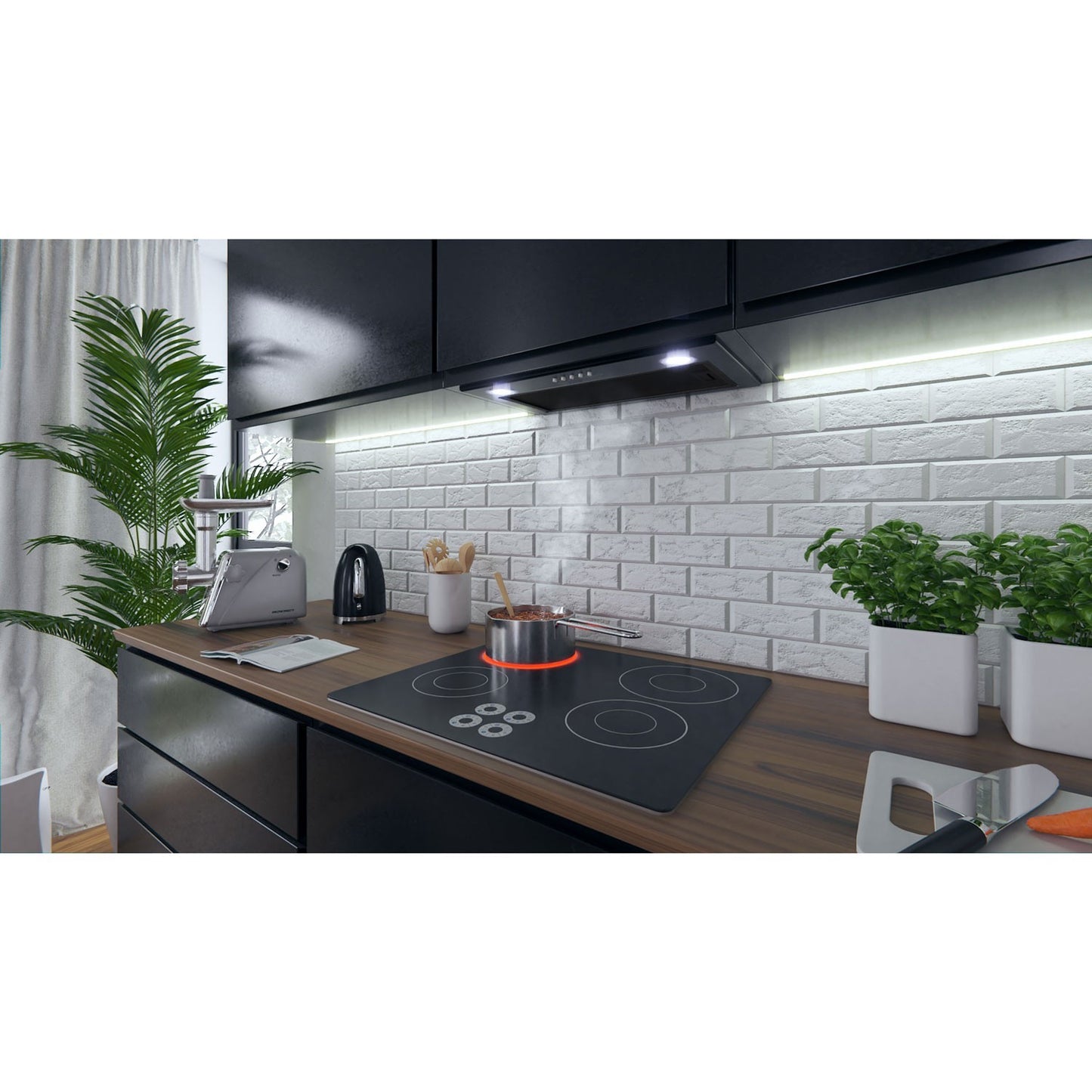 Black Kitchen hood Under Cabinet 60 cm BE-50