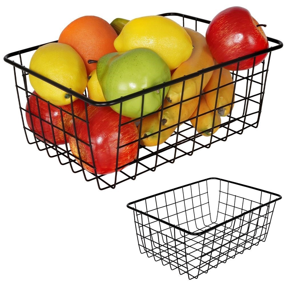 Black LOFT fruit basket in durable metal for versatile storage